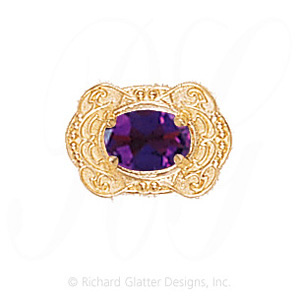 GS375 AMY - 14 Karat Gold Amethyst Slide 
